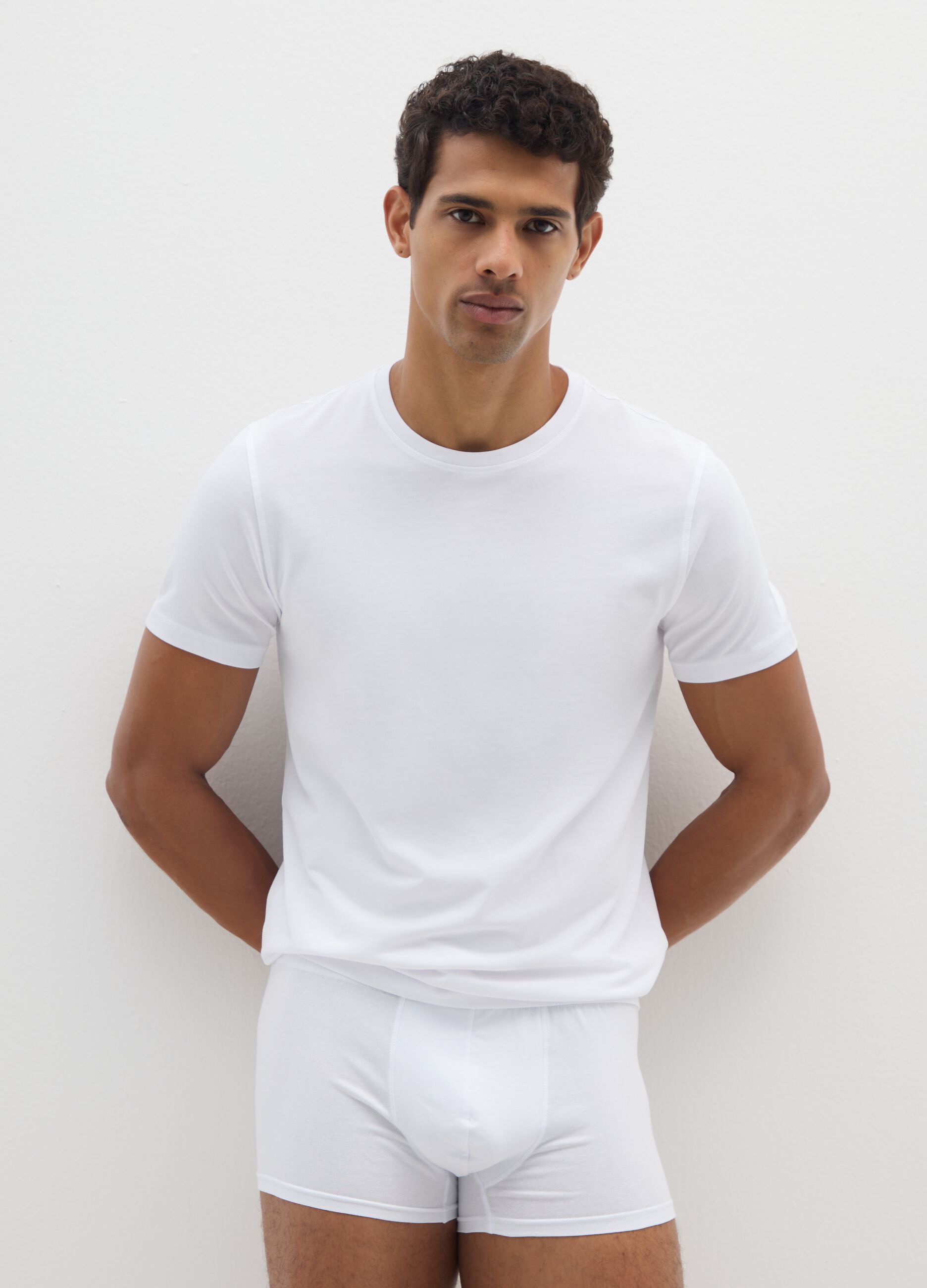 Tripack Stretch Cotton Boxer Briefs White Regular Fit