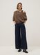 Brown cotton-blend oversized fit net texture jumper_1
