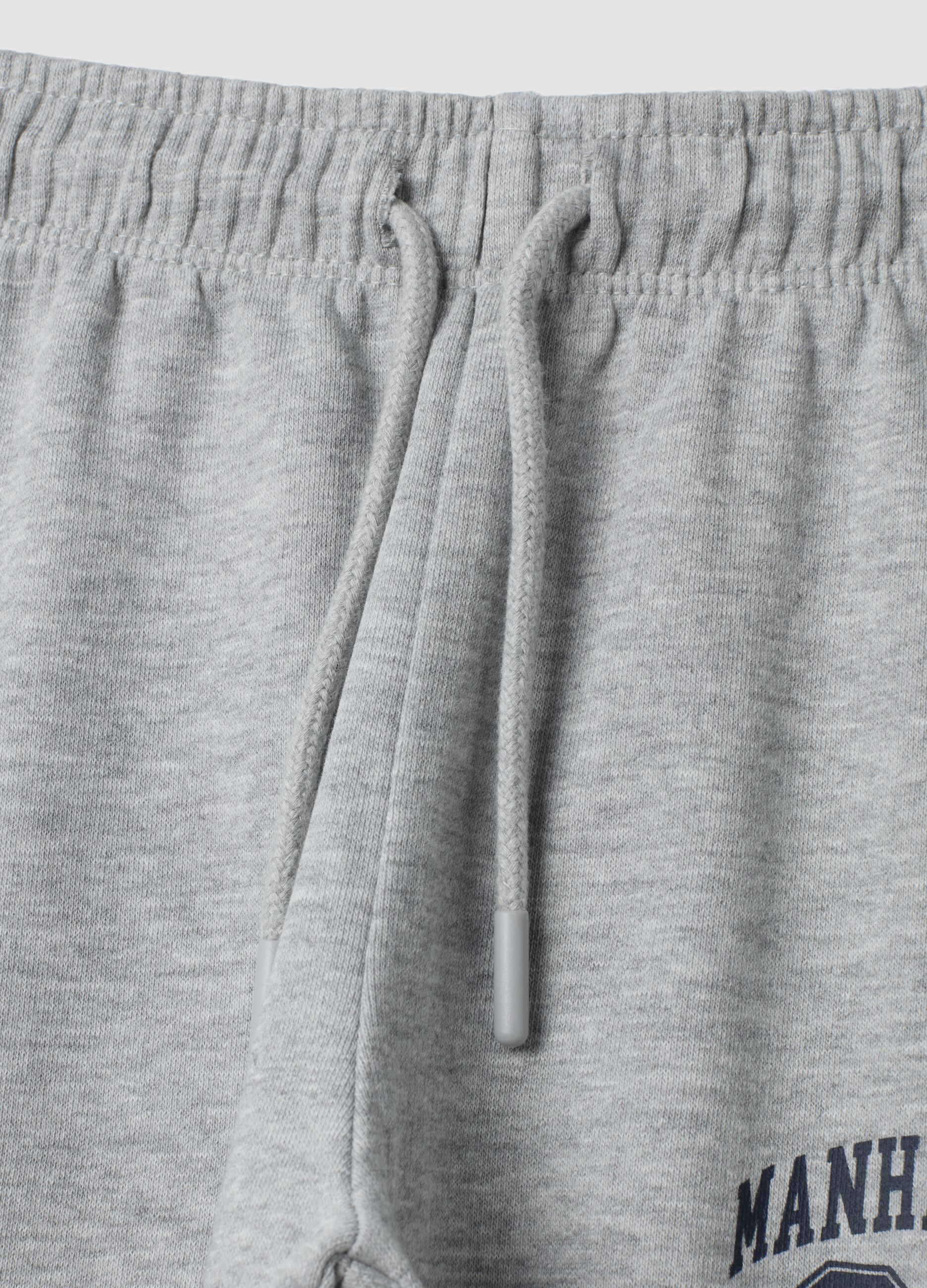 Grey pure cotton joggers with print