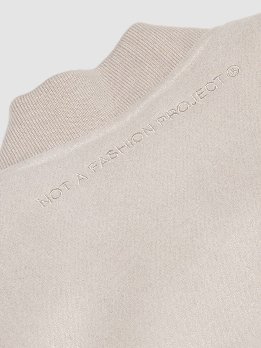 Faux Suede Bomber Jacket Light Beige_3