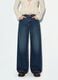 Blue denim jeans in 100% cotton with super wide-leg fit_1