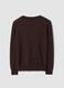 Brown pure wool jumper with deep V-neck_2