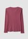 Purple organic cotton pyjama top with Henley neckline_6