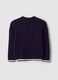 Blue pure cotton cable-knit oversized jumper for boys_4