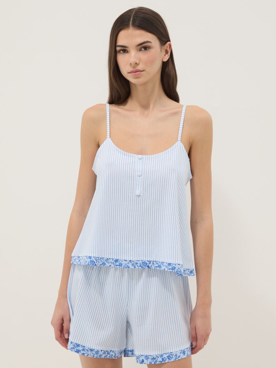 Light blue striped organic cotton pyjamas_1
