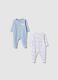 Blue and white pure cotton baby sleepsuits pack_0