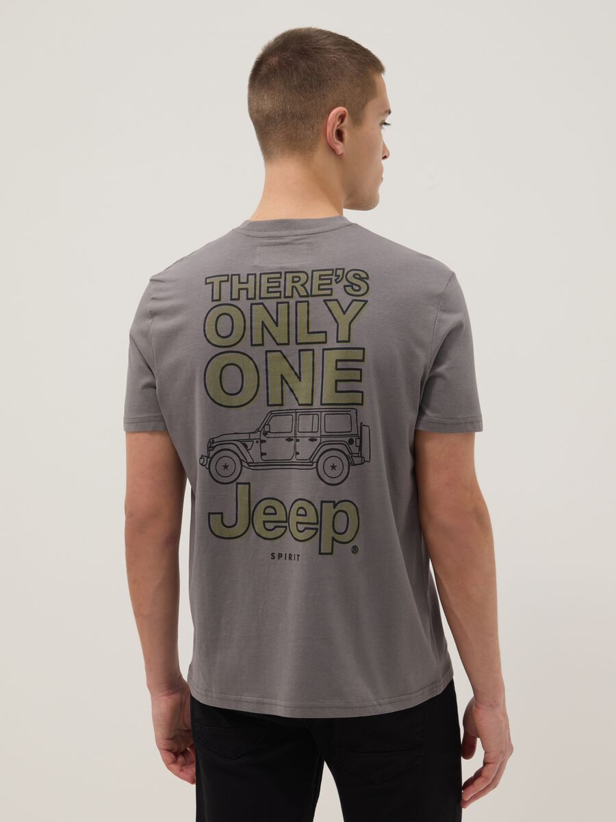 T-shirt in puro cotone grigia regular fit con stampa Jeep_2
