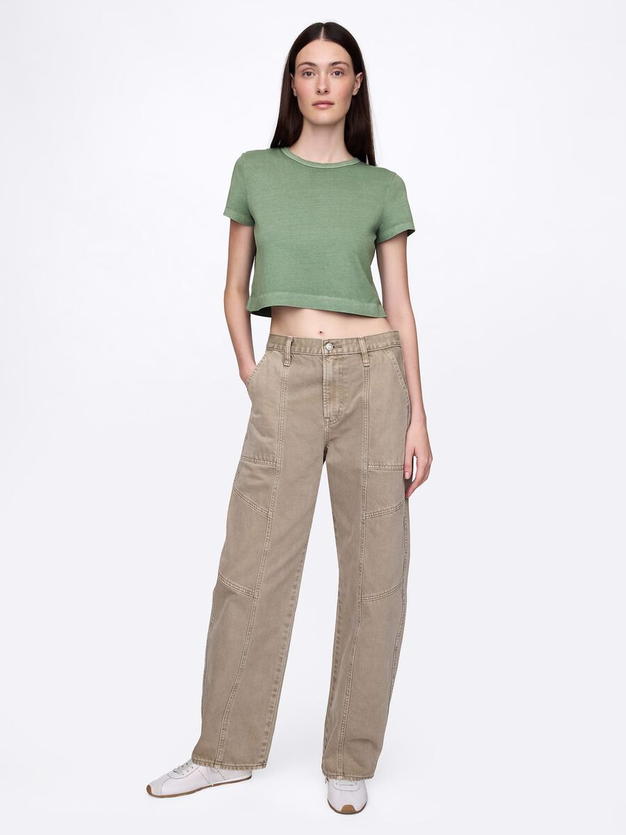 T-shirt cropped in puro cotone_1