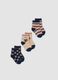3-pack of blue and beige organic stretch cotton socks with puppy print_0