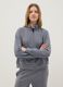 Grey regular fit modal blend sweatshirt with half zip_0