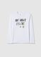 White pure cotton regular fit T-shirt with print for boys_3