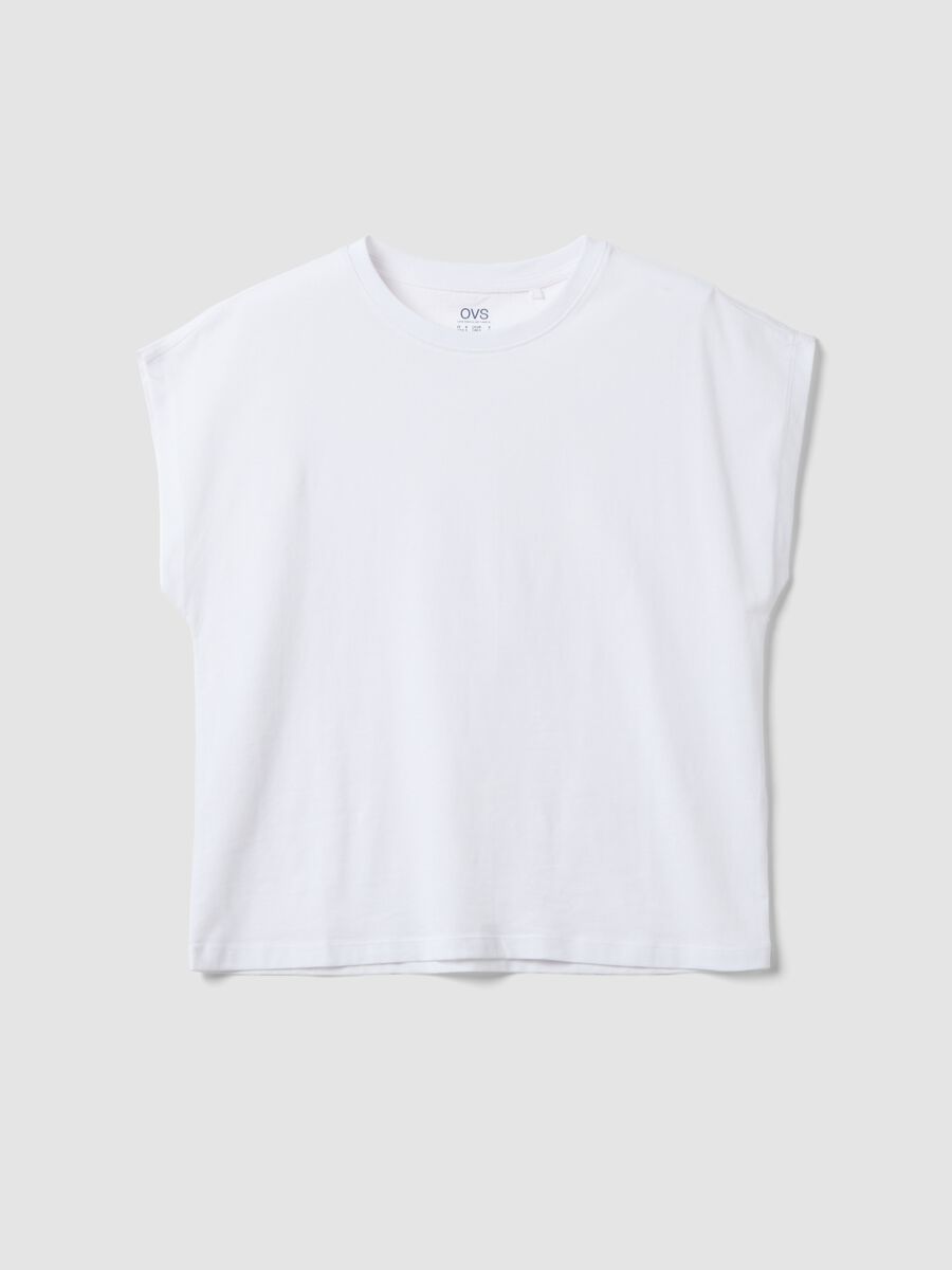White pure cotton short-sleeve T-shirt, regular fit_4