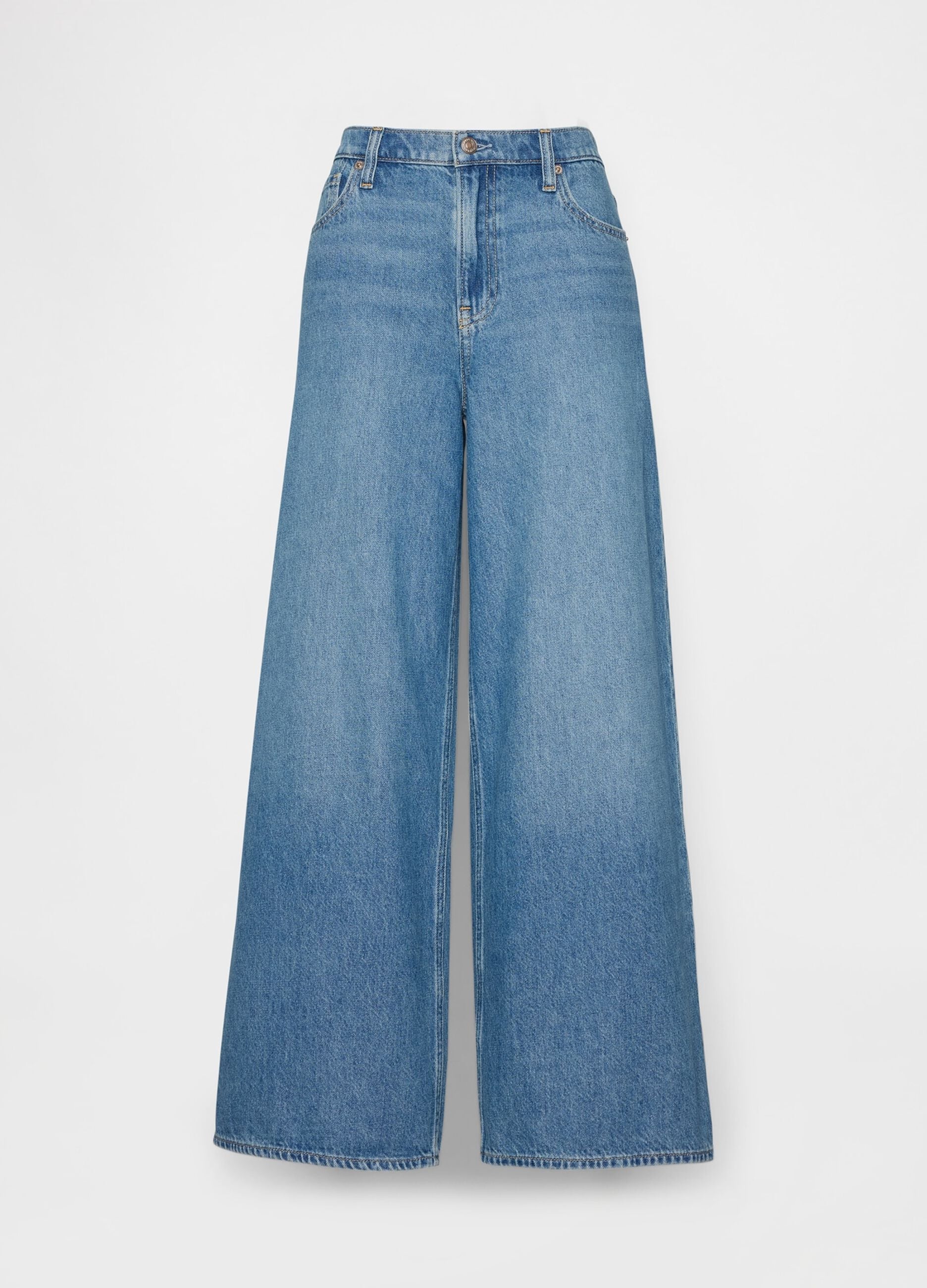 Pure cotton wide-leg jeans