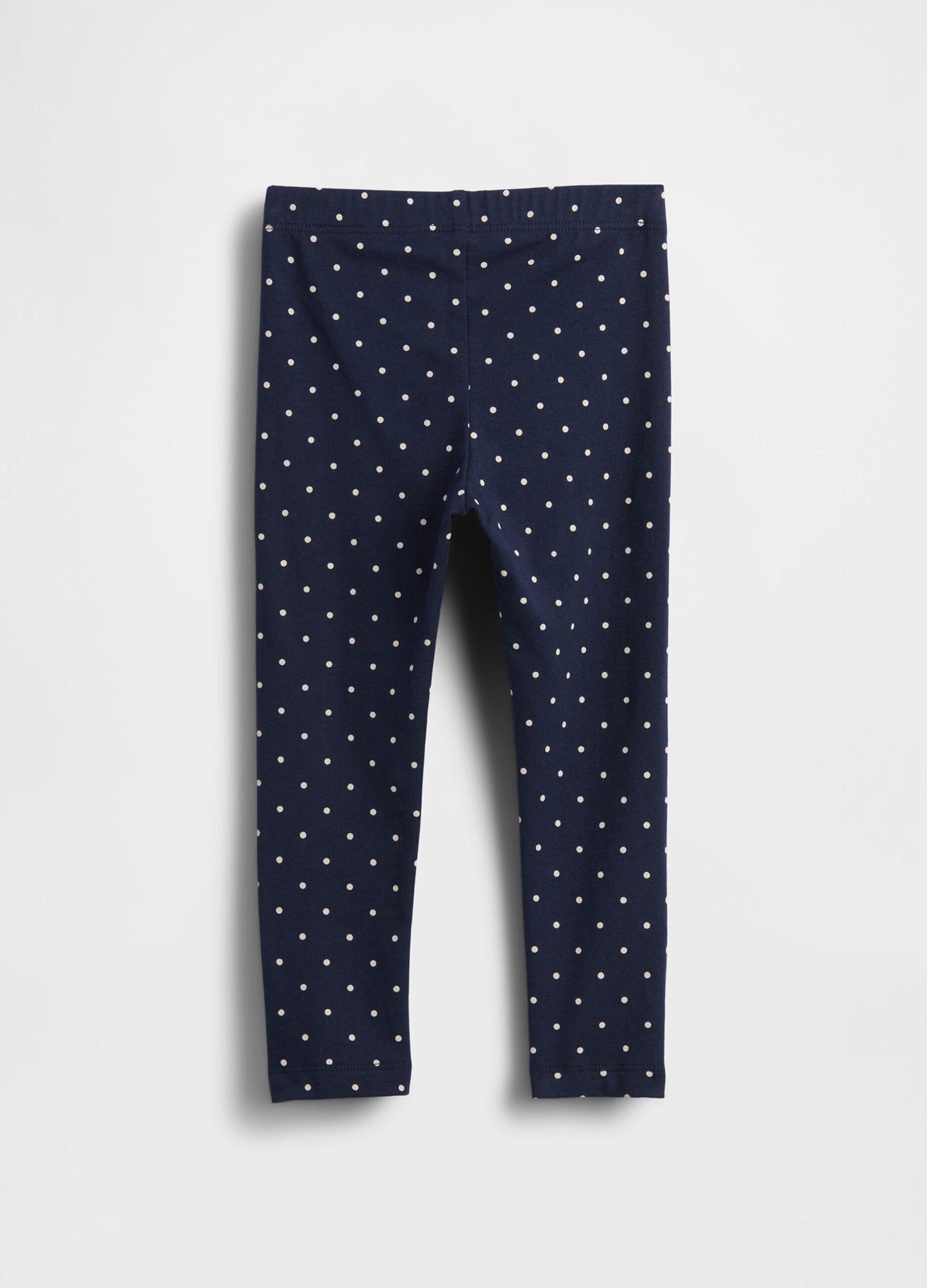 Blue leggings with hearts and polka dots