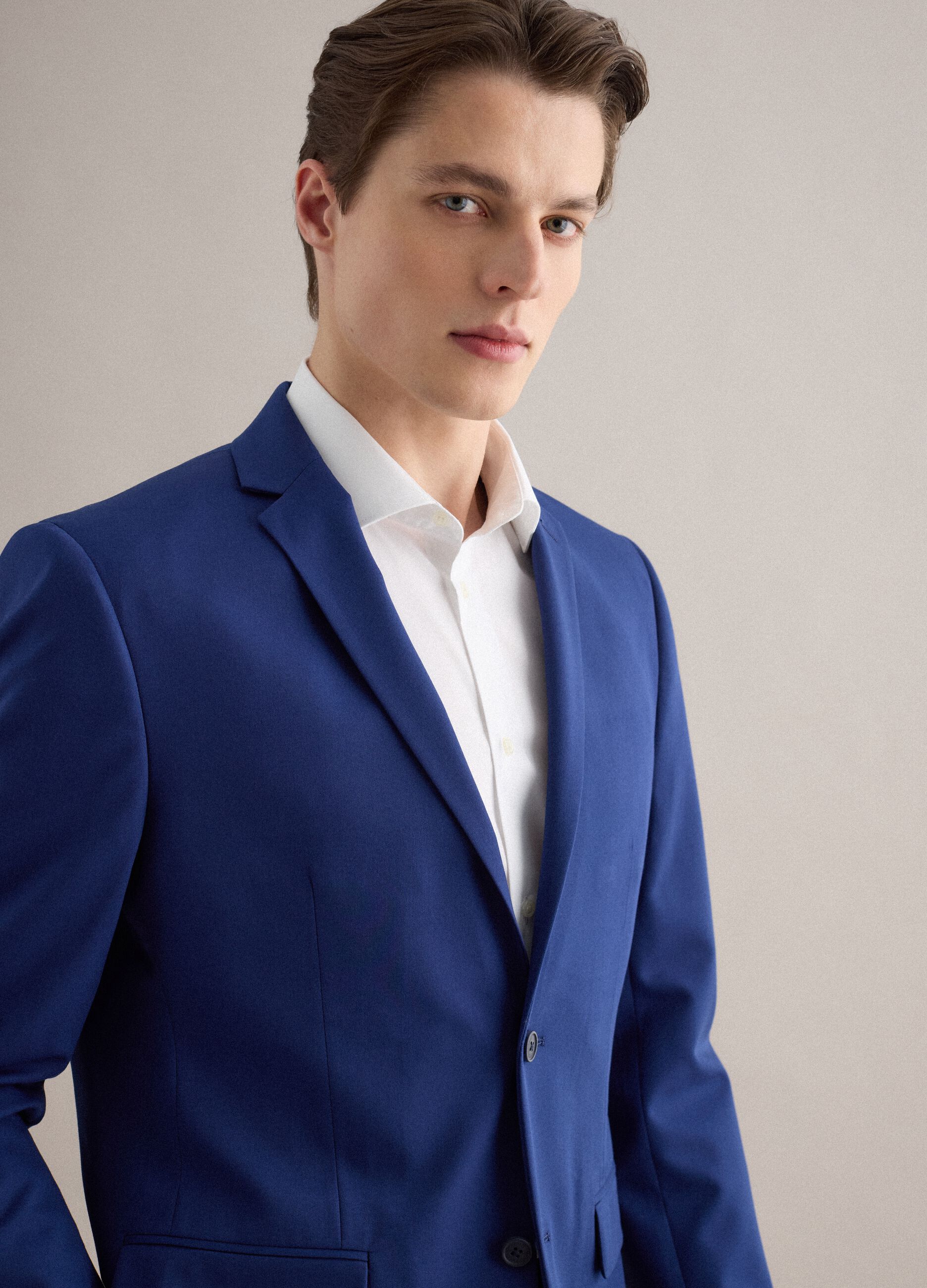 Blazer monopetto blu slim fit