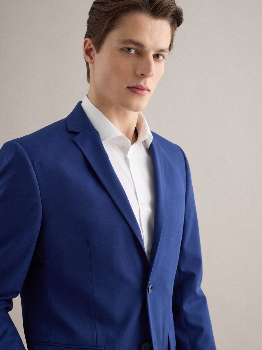 Blazer monopetto blu slim fit_2