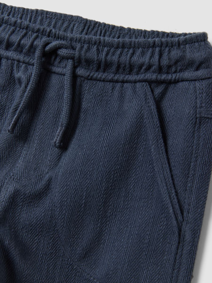 Grey overfit stretch cotton joggers for baby boy_2
