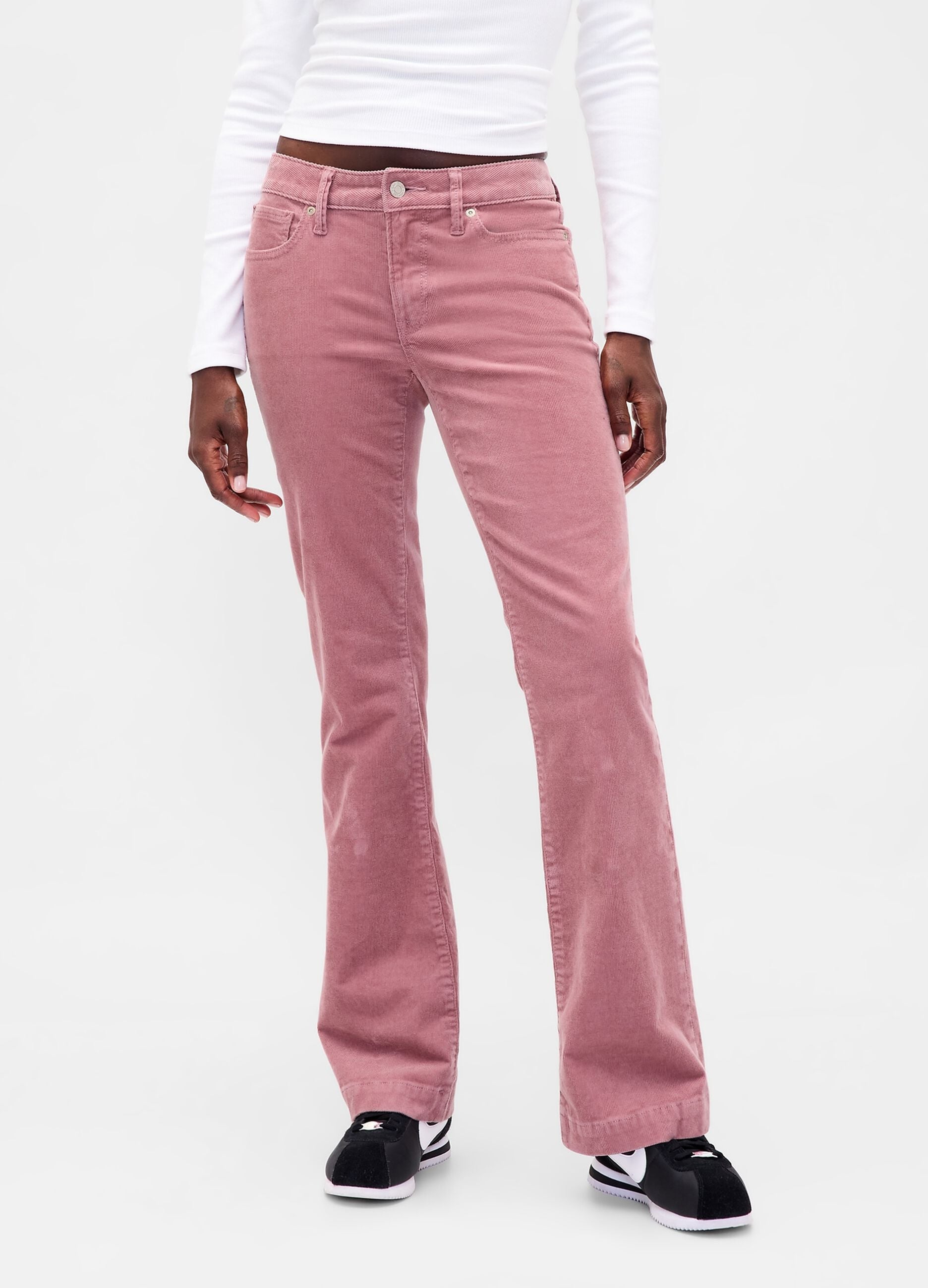 Regular fit pink stretch trousers