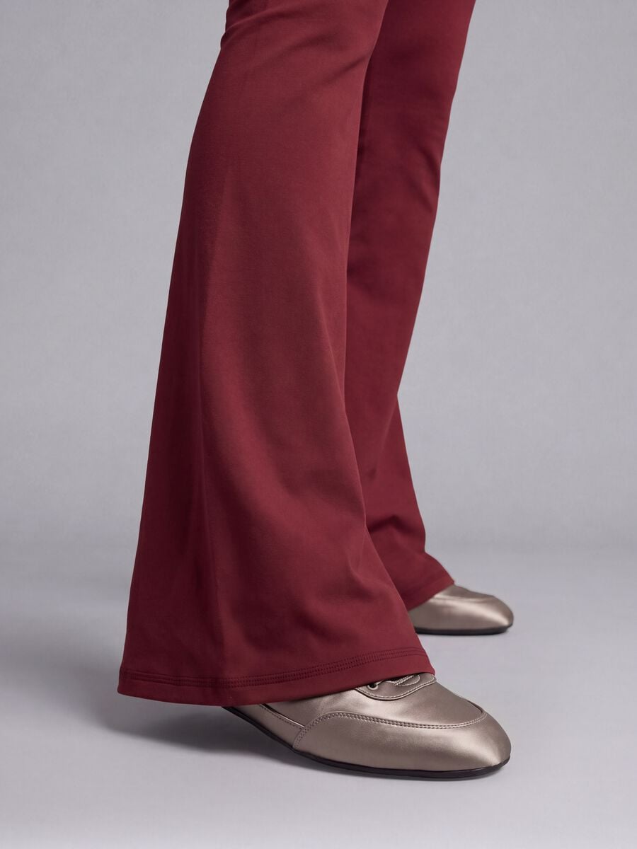Red flared leggings in breathable stretch fabric ALTAVIA STUDIO_3