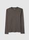 Grey long-sleeve pure cotton regular fit T-shirt_4