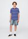 Washed Denim Bermuda Shorts with Pockets_0