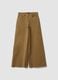 Brown stretch cotton wide-leg trousers_4