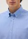Blue cotton blend shirt regular fit easy iron_1