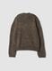 Brown wool-blend crew-neck cardigan, regular fit_2