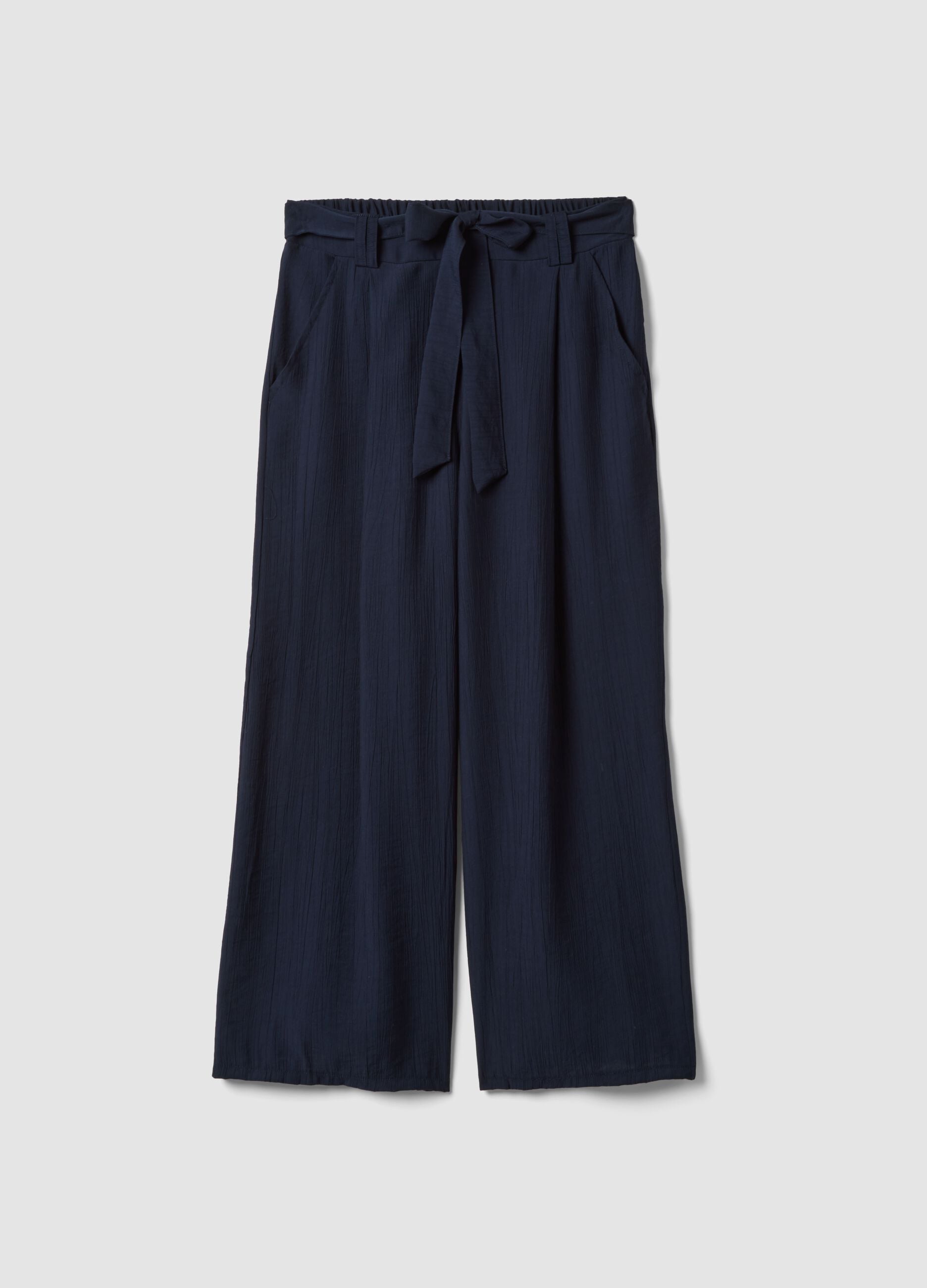 Blue palazzo trousers in a viscose blend, regular fit