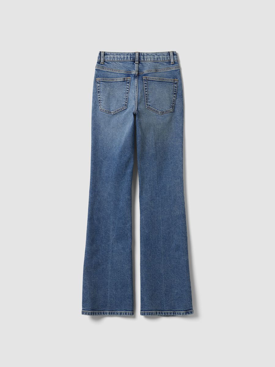 Jeans bootcut azzurri in cotone elasticizzato_6