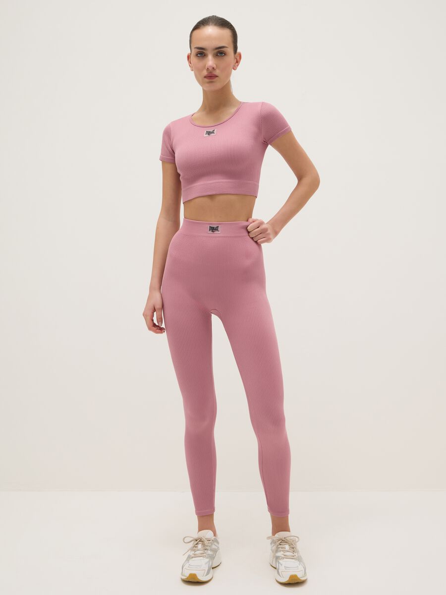 T-shirt sportiva a maniche corte rosa boxy fit_1