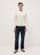 Beige crew-neck cotton blend pullover regular fit_1