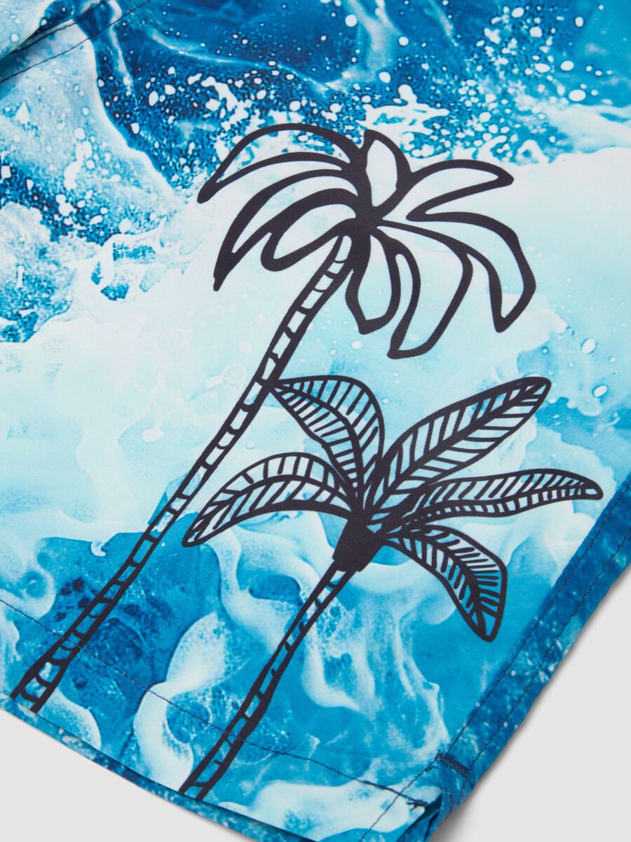 Boxer mare blu con stampa onde e palme_3