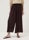 Wide brown pure viscose trousers with elasticated waist, regular fit_1
