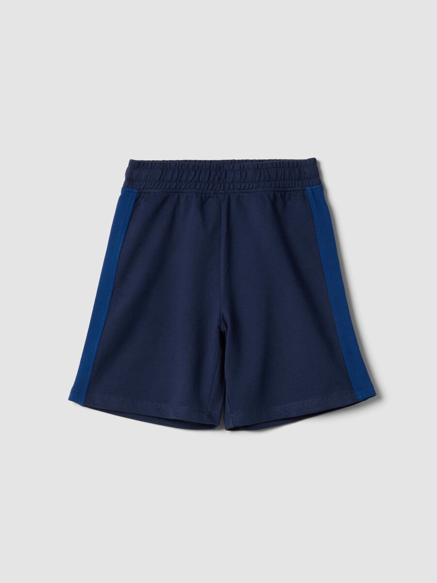 Kids' regular fit pure cotton blue shorts_0