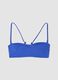 Blue bandeau bikini top in stretch fabric_4