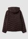 Brown Ultralight Quilted Jacket with Hood and Zip_1