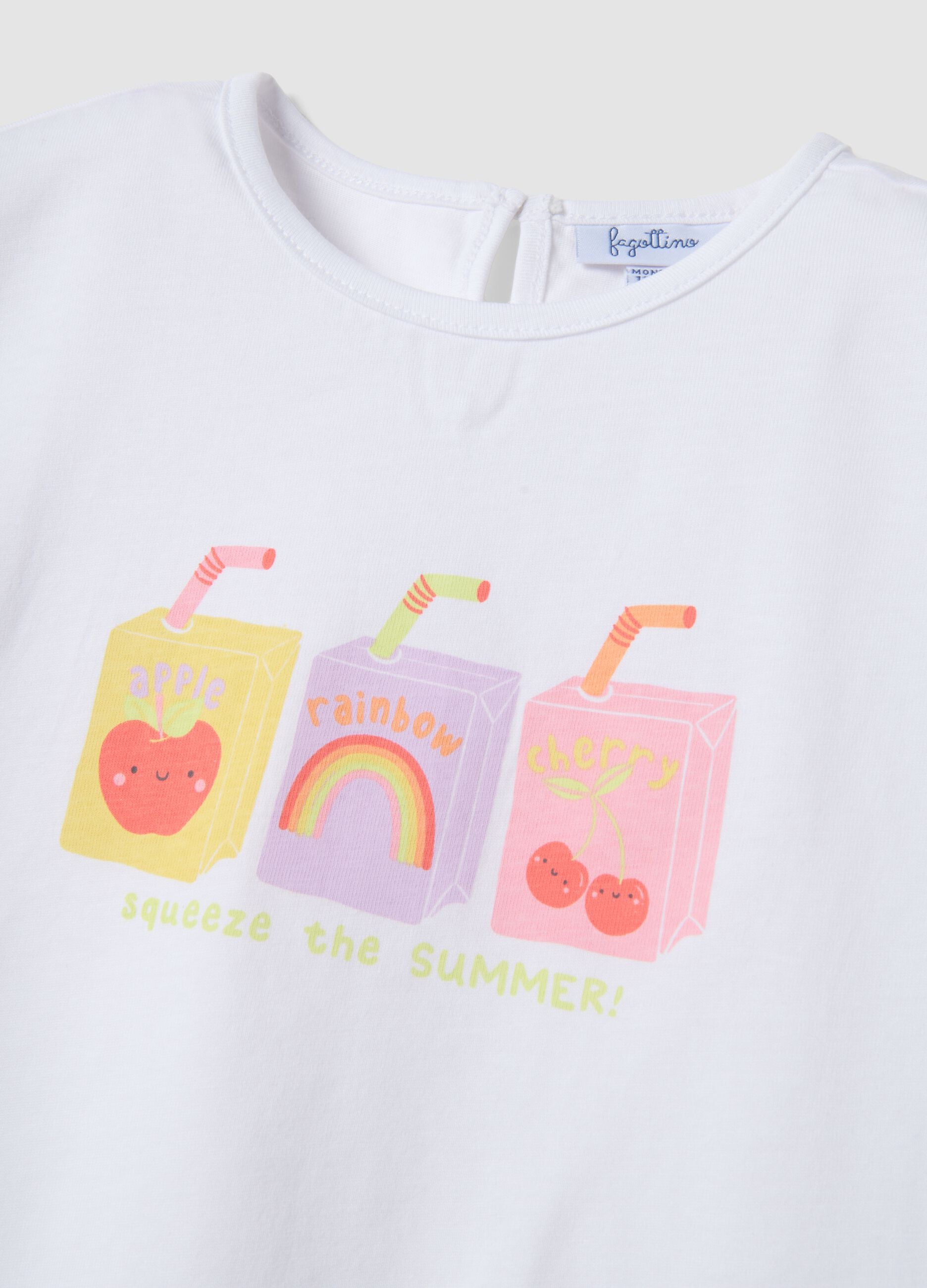 Sleeveless white pure cotton girl's t-shirt regular fit
