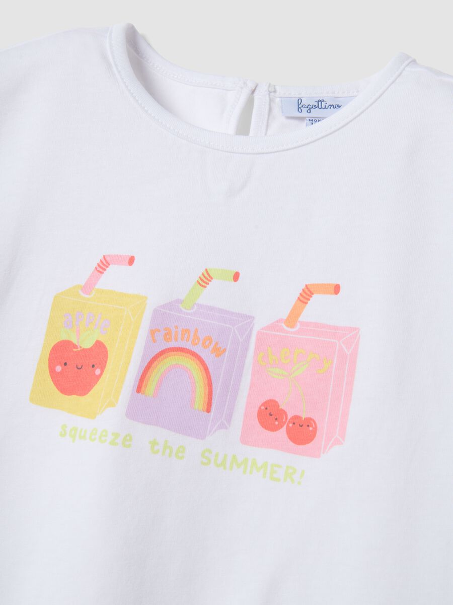 T-shirt senza maniche in puro cotone bianca da bimba regular fit_2