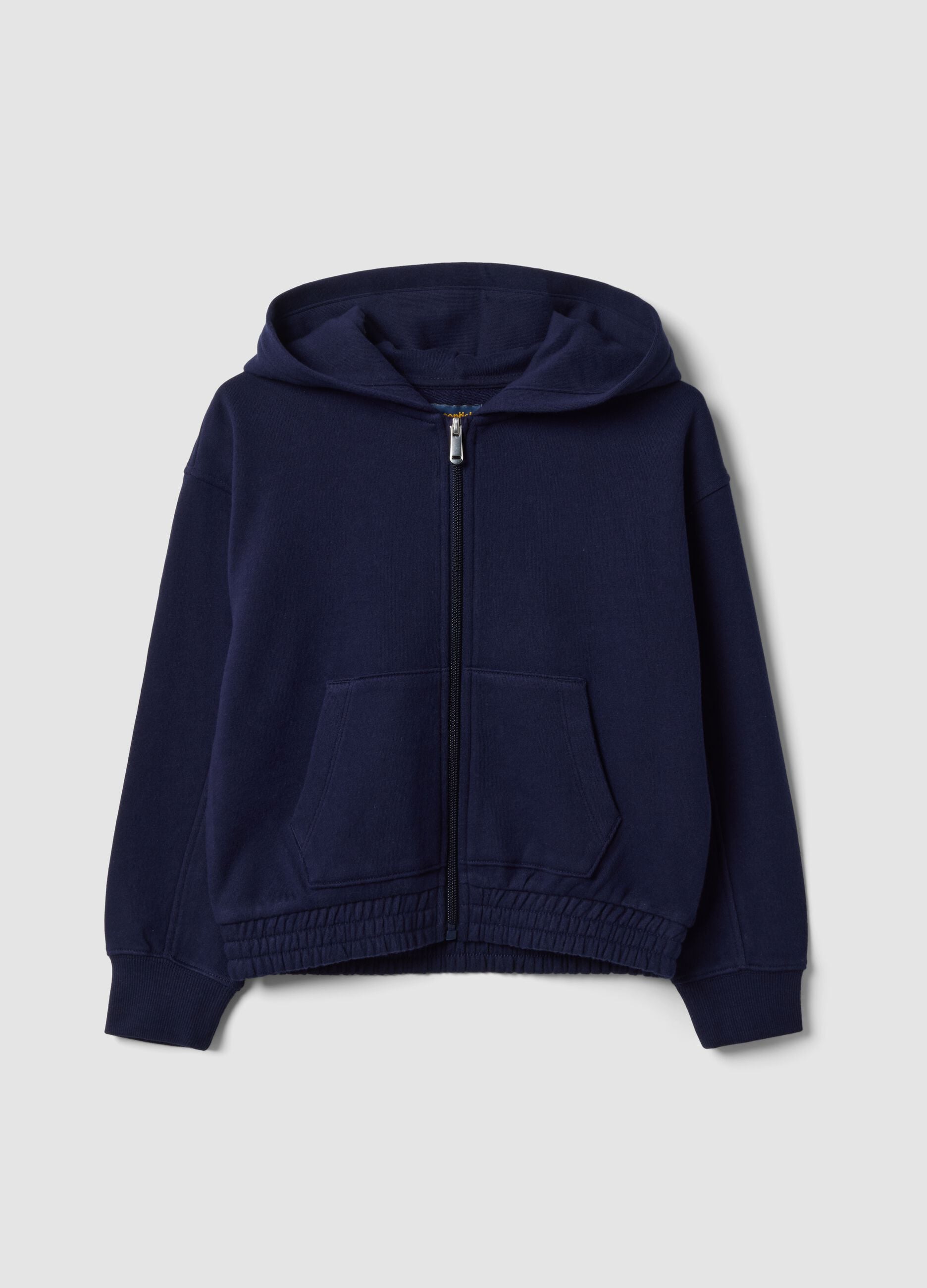 Blue pure cotton hooded sweatshirt
