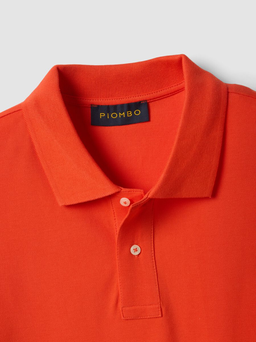 Orange Supima cotton polo shirt, regular fit_5