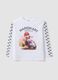 White stretch cotton T-shirt with Mario Kart print_0