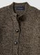 Brown wool-blend crew-neck cardigan, regular fit_1