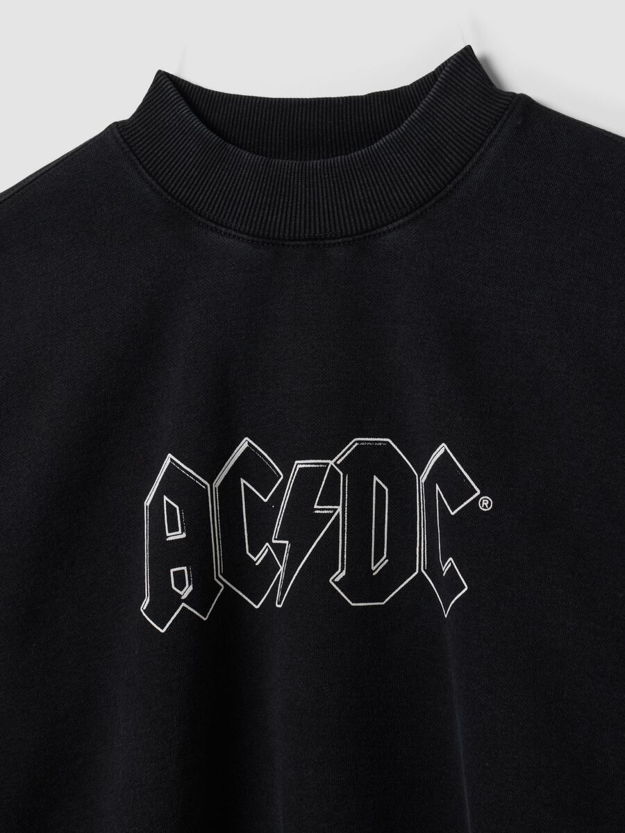 Black cotton-blend AC/DC print sweatshirt_1