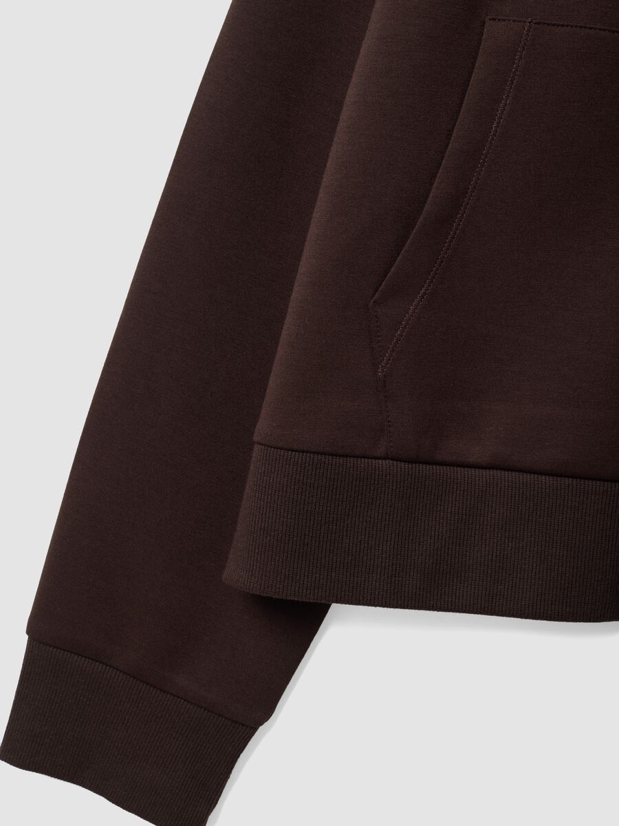 Felpa marrone in viscosa elasticizzata con dolcevita regular fit_2