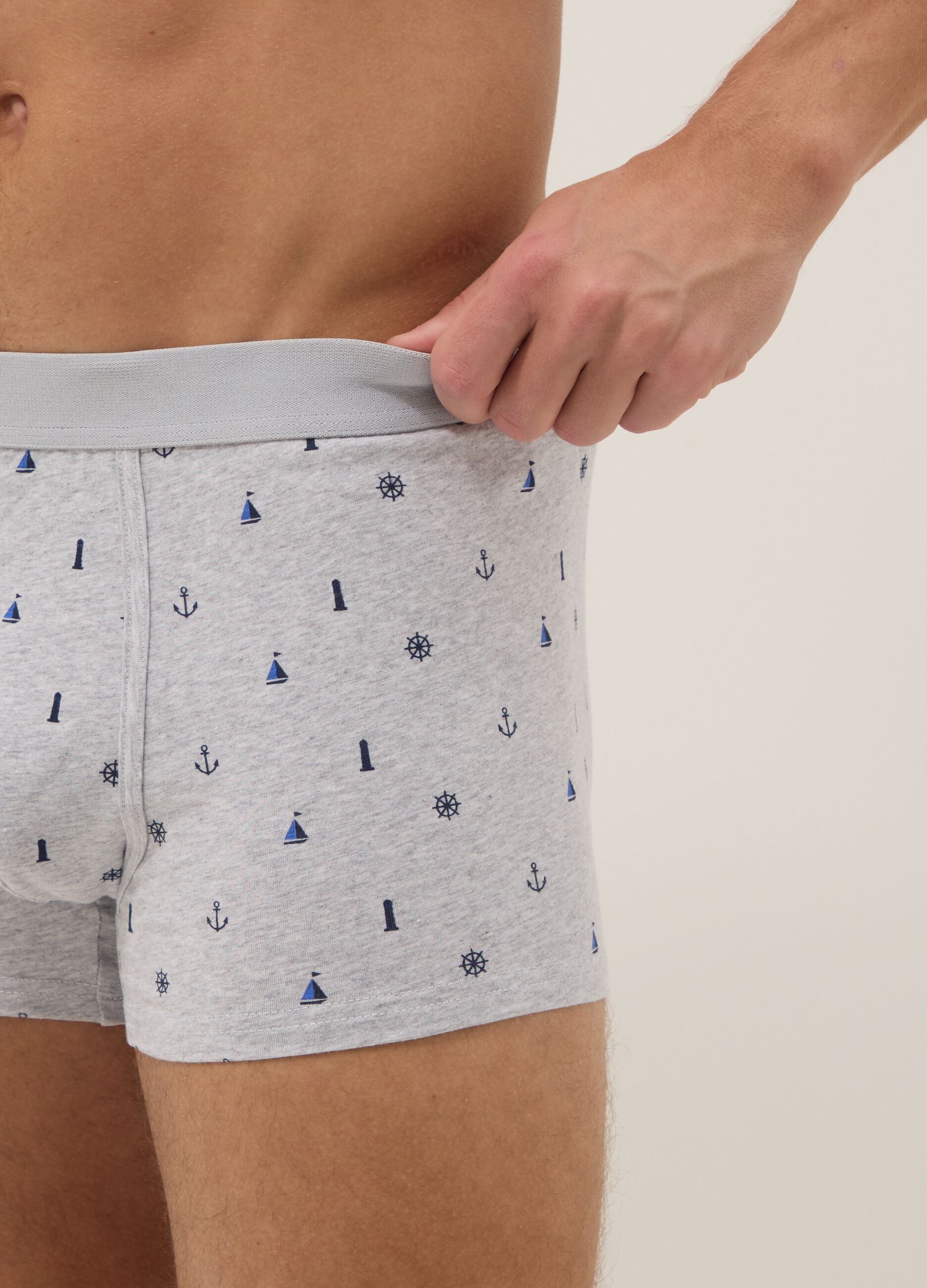 Three-pack of multicolour stretch cotton boxers, regular fit
