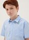 Boys&rsquo; light blue short-sleeve linen-cotton blend shirt, regular fit_0