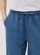 Blue pure cotton wide-leg denim trousers with drawstring_3