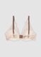 Beige padded bralette bra in stretch fabric with floral lace_2