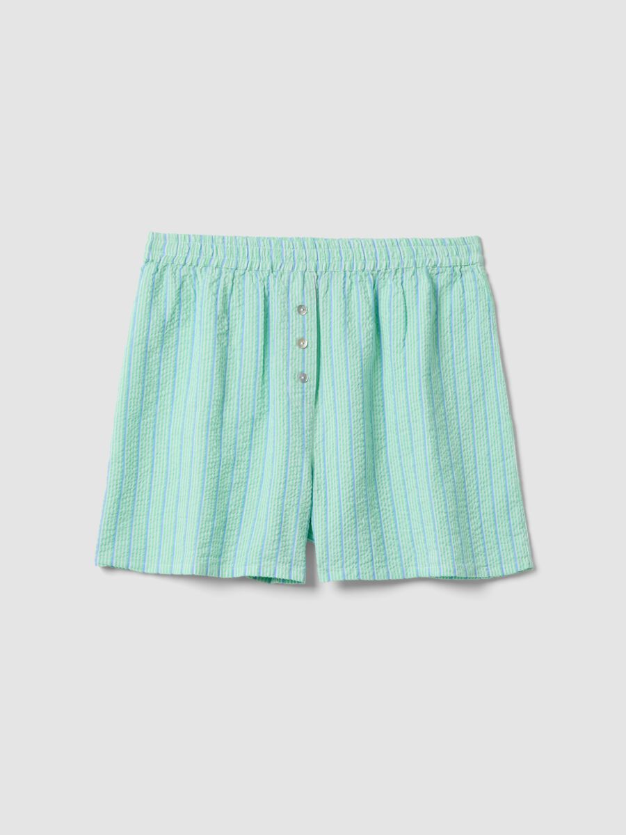 Short pigiama corto verde in cotone organico regular fit_4